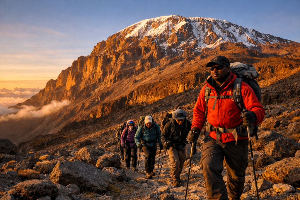 Sunrise view from the Kilimanjaro Machame Route during the trek to the summit